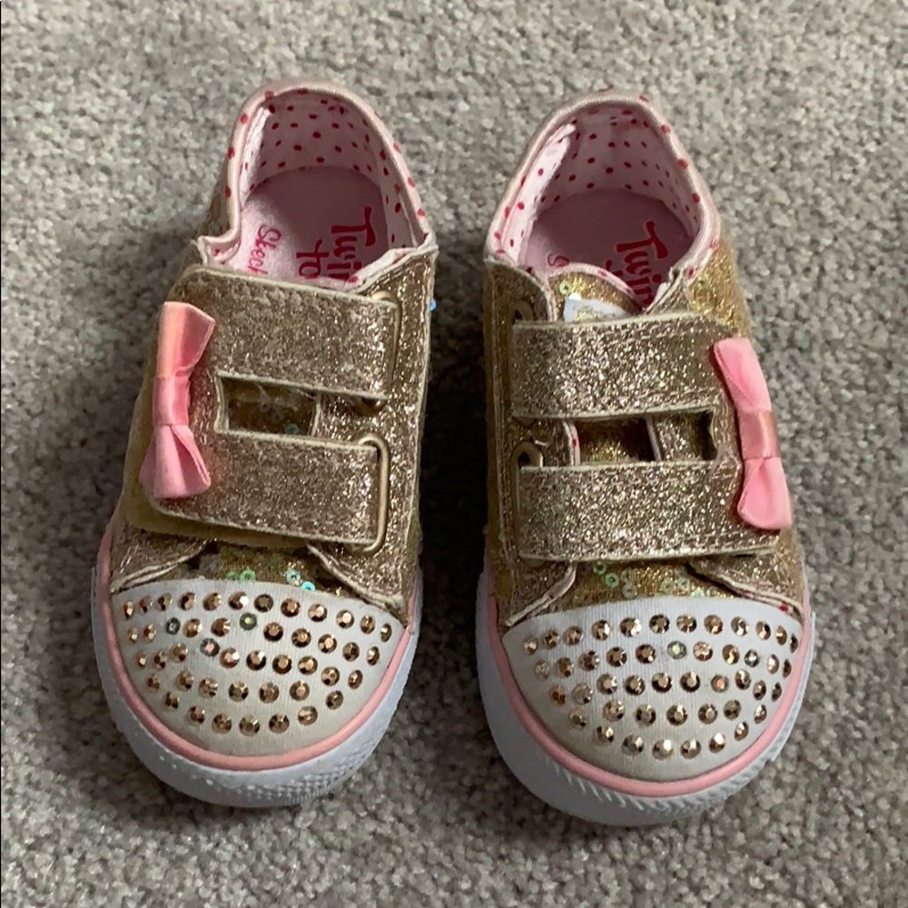 Gold and Pink Twinkle Toes Sneakers